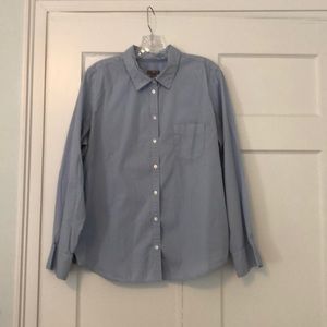 Lovely light blue pin-striped, button-down shirt